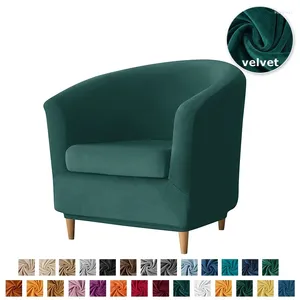 Stoelbedekkingen Soild Color Tub Club Fauteuils Velvet Single Sofa Slipcover Lazy Boy Bath Couch Cover Bar Teller met stoel