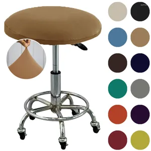 Couvre la chaise SOILD COLOR ELASTIQUE ROND ROUNDE SPANDEx Tabouret de bar à poussière Hlevelle Protecteur pour siège de salon à domicile