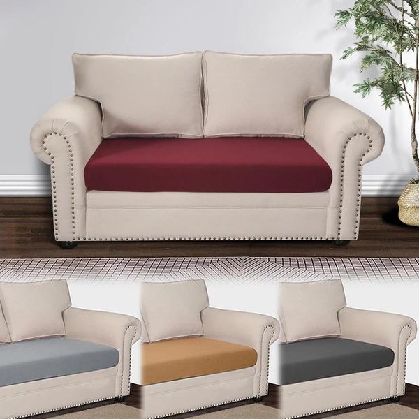 Cubiertas de silla Color sólido 1 asiento Cubierta de sofá extraíble Estiramiento Tela de seda de leche Sofá para sala de estar Protector Settee Slipcovers