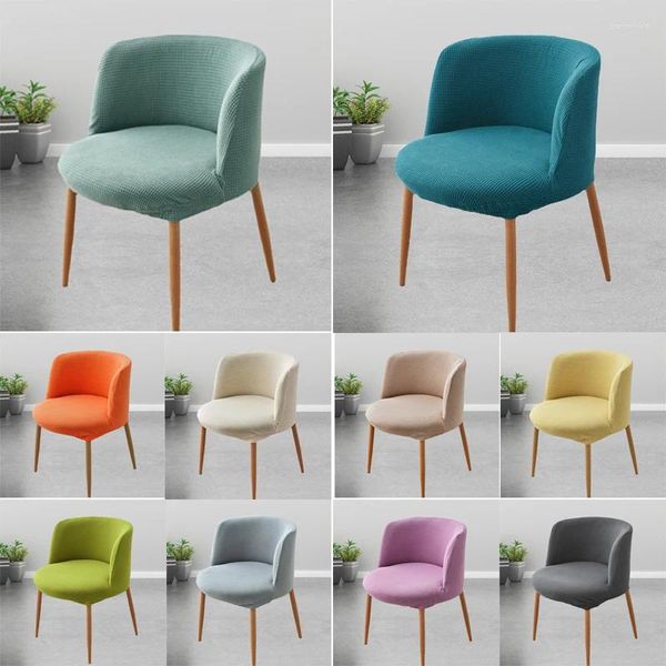 Couvre-chaise Couvre les couleurs unis sans accoudoirs de couverture élastique chaises housse de maquilleur arrière incurvé.