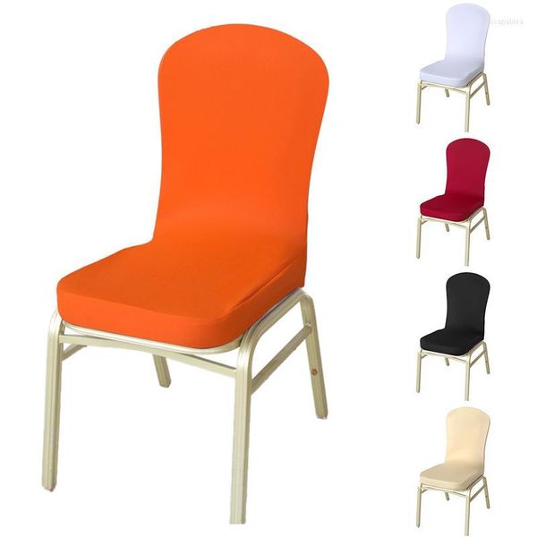 La chaise couvre les chaises de banquet élastiques de couleur unie flexible extensible amovible grand spandex pour Els