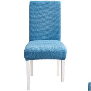 Couvre-chaise Chaise élastique de couleur unie ER Home Spandex Stretch Slipers Siège ERS pour cuisine salle à manger fournitures de banquet de mariage Drop Ot4Qf