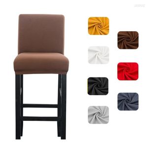 Housses de chaise Couvre-siège de barre de taille courte en spandex de couleur unie pour la salle à manger de fête de mariage de banquet d'El