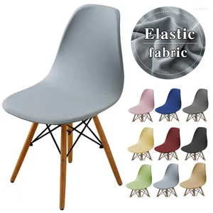 Housses de chaise, couleur unie, élastique, siège extensible, bras arrière court, pour meubles de salle à manger