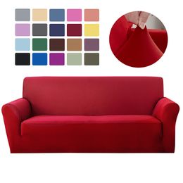 Housses de chaise Housses de canapé élastiques de couleur unie pour le salon Housse de canapé extensible Housse de canapé d'angle en forme de L Protecteur de canapé sectionnel 230614