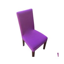 Chaise Couvre Couleur Unie Er Spandex Pantoufles Pour Salle À Manger Stretch Élastique Ers Banquet El Cuisine Mariage Drop Delivery Home Garden Otvtd