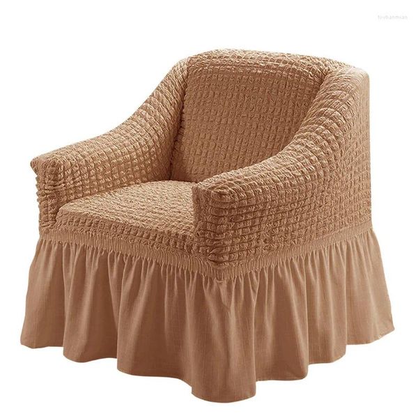 Cubiertas de silla Cubierta de sofá de tela de color sólido Todo incluido Seersucker Sofá universal individual para sofás Decoración del hogar