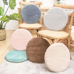 Cubiertas de silla Color sólido Franela Cojín redondo Taburete Pad Engrosamiento Protector de comedor Antideslizante Asiento Slipcover