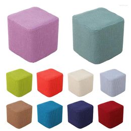 Cubiertas de la silla Cubierta otomana de color sólido Chiar Stretch Square Chiar para la sala de estar Spandex Slip -slip -