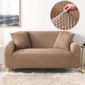 Couvre de chaise Couleur continue en quatre saisons de canapé élastique de couverture de tissu serviette de coussin simple femmes modernes