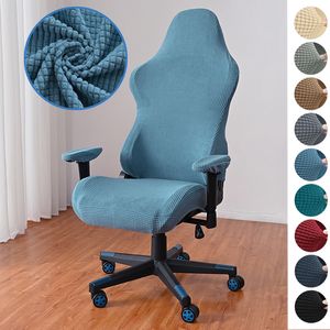 Stoelbekleding Effen Kleur Gaming Cover Zachte Elasticiteit Polar Fleece Fauteuil Kussenovertrekken Computer Seat Stretch Roterende Lift 230720