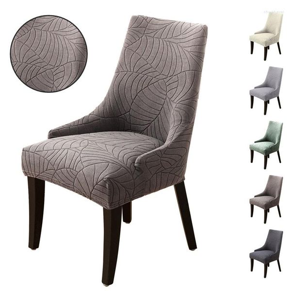 Housses de chaise couleur unie Jacquard élastique en pente housse de fauteuil pour la maison salle à manger El mariage amovible lavable