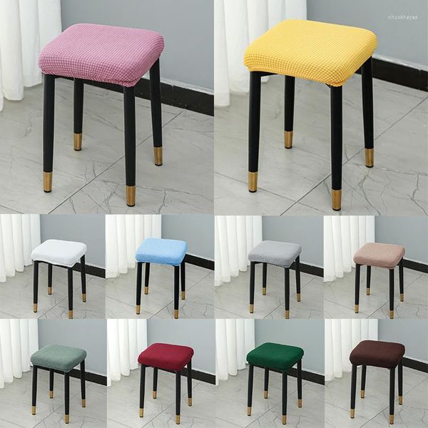 Housses de chaise en Jacquard de couleur unie, housse de siège carrée amovible, anti-poussière, élastique, pour étude domestique