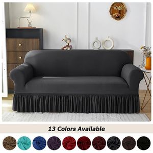 Couvre-chaise Couleur de couleur Couvercle de canapé en forme de L 1/2/3/4 Couchets Couch High Stretch Slipcover Meubles Protecteur pour le salon