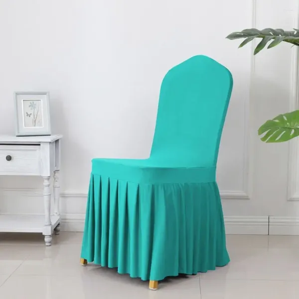 Chaise couvre la jupe plissée de couleur unie de plusieurs couleurs époustouflantes couvre-siège plus épais coussin doux el