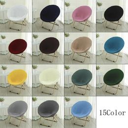 Stoelbedekkingen Solid Color Round Moon Saucer Cover Polyester Elastisch Lazy Folding Outdoor Camping Protector