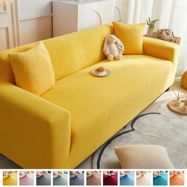 Housses de chaise couleur unie, housse de canapé en tissu extensible pour salon, protection pour animaux de compagnie et enfants, housses de fauteuil