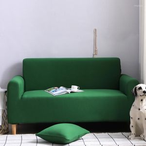 Housses de chaise, housse de canapé de couleur unie, élastique, tout compris, tissu tricoté paresseux, anti-poussière