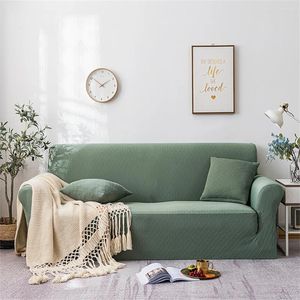 Couvre-chaises Couvercle de canapé de couleur unie pour le salon en forme de canapé d'angle en L épaississant 1/2/3/4 Seater Jacquard Slipcover meubles Protecteur