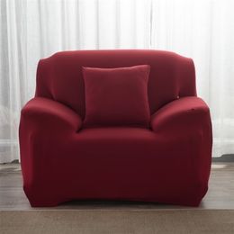Housses de chaise housses de canapé de couleur unie pour salon stretch glisse matériau élastique canapé coin double siège trois places 220922