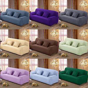 Housses de chaise couleur unie Stretch Plaid housse de canapé élastique housse de canapé décor à la maison 1 2 3 4 places pour salon 230209