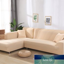Stoeltjeshoezen Solid Color Tight Wrap Sofa Elastische behoeften Order If L-Style Sectional Corner Capa de 1/2/3/4 Ziter