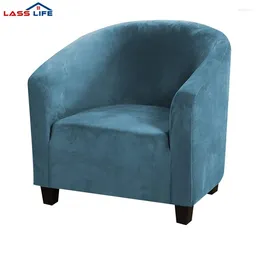 Housses de chaise en velours de couleur unie, pour fauteuils de baignoire, de Club, extensibles, simples, élastiques, pour canapé, comptoir de Bar