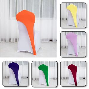 Couvertures de chaise Solide Couleur Lycra Caps Universel Pour La Décoration De Mariage Stretch Spandex Couverture De Fête Fit Toutes Les Chaises En Gros