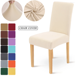 Chaise Couvre Solide Siège Élastique Spandex Plaine Anti-poussière Restaurant Housse El Mariage Cuisine Bureau