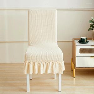 Couvre la chaise jupe solide Universal Elastic Ruffled Cover Wedding El Banquet Decoration Rucched Emph Velvet