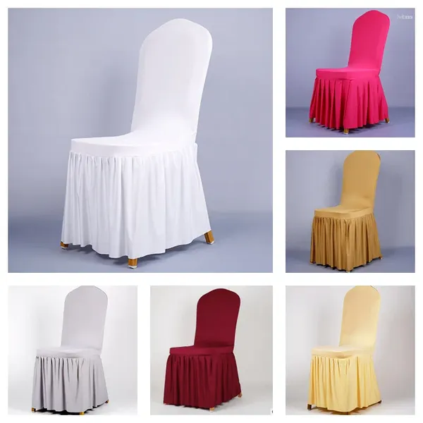 Housses de chaise en spandex, élastique, pour salle à manger, siège de mariage, jupe extensible pour banquet