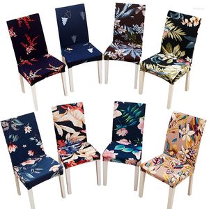 Stoelhoezen Spandex Floral Print Cover verwijderbare elastische stoelfeest Dineren Slipcover voor keuken banket restaurantkast