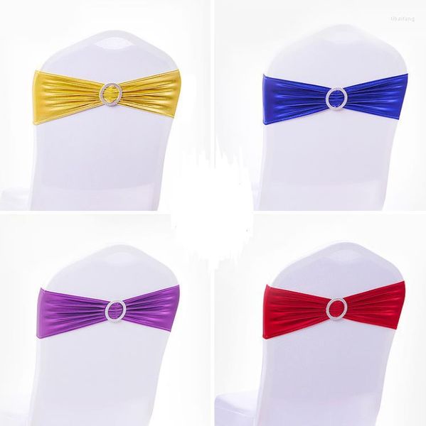 Capas de cadeira Spandex Lycra Wedding Sash Bandas Cadeiras de festa Decoração Aniversário Sashes SN2280