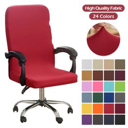 Housses de chaise Spandex bureau extensible chaise de jeu couverture couleur unie chaises d'ordinateur couverture élastique chaise housses pour la maison 230823