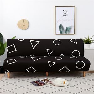 Stoelhoezen Spandex Sofa Bed zonder armleuning Vouw Elastische bank Slipcovers voor woonkamer Modern Home Decor 220919