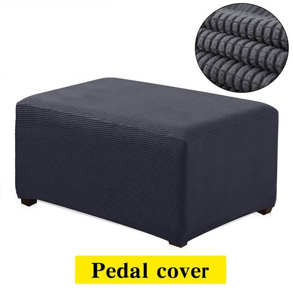 Fundas para sillas Funda de sofá de LICRA Reposapiés Reposapiés Taburete de pedal Cojín de banco Protector de muebles Funda extraíble Gris S/M/L