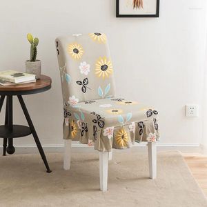 Couvre-chaise Couvre Spandex Stretch Flowers Elastic Imprimée Universal Cover Seat Case Restaurant El Home Decoration