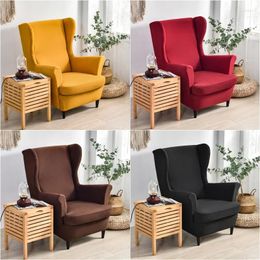 Stoelbedekkingen Spandex Wing Cover Stretch Stretch High hellende fauteuil Slipcover Relax Solid Color enkele bank met stoelkussenbeschermer