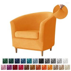 Cubiertas de silla Cubiertas de bañera de estilo dividido para sala de estar Sofá pequeño de terciopelo elástico con funda de cojín Protector de muebles