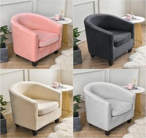 Couvre-chaises Signe de tube de style Split Style Stretch Velvet Coffee Bar Club Salon Mini Couch Couch Holbovers With Seat Cushion7222303