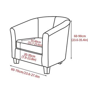 Cubiertas para sillas Estilo dividido Bañera Sofá Cubierta Estiramiento Terciopelo Café Bar Club Sala de estar Mini Sofá Fundas con cojín de asiento 241j