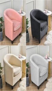 Cubiertas de silla de estilo de tina de estilo dividido cubierta de terciopelo de terciopelo estiramiento de café club sala de estar mini sofá de sofá con cojín1124618
