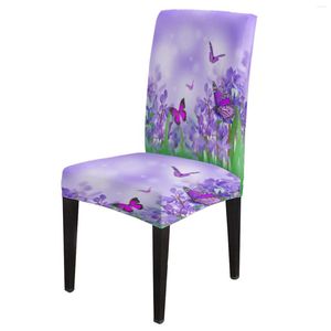 Couvre-chaises Spring Flower and Butterfly Stretch Cover for Room Room Spandex Sleedcovers Seat Wedding Banquet El