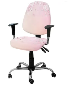 Cubiertas de silla Flor de primavera Peach Blossom Pink Cherry Blossoms Elástico sillón cubierta de la oficina extraíble asiento dividido