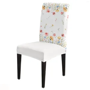 Housses de chaise, couvre-chaise, feuilles de fleurs, aquarelle, pour siège de cuisine, salle à manger, extensible, Banquet, maison