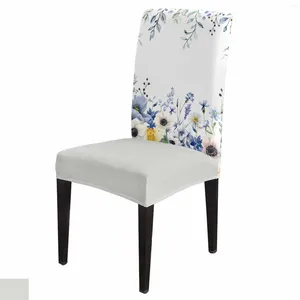 Housses de chaise de printemps, fleurs sauvages, tulipes, feuilles, ensemble de housses de siège en Spandex extensible pour cuisine, maison, salle à manger