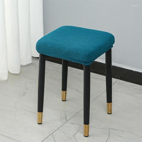 Cubiertas de silla Cubierta de taburete cuadrado Inicio Algodón Elástico Sala de estar Protección contra el polvo de madera