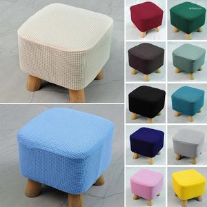 Couvercles de chaise selles carrés élastiques protecteurs couvre de siège de couleur unie à tricot épais salon stretch