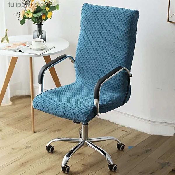 Fundas para sillas Funda elástica para sillón de ordenador, funda elástica de Jacquard para silla de oficina, funda para silla de asiento de escritorio de oficina elástica giratoria antisuciedad L240315