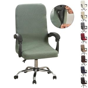 Cubiertas para sillas Estiramiento Computadora Oficina Cubierta Cremallera Protector de funda grande Protector de color sólido Asiento elástico Spandex